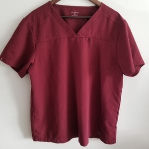 Jaanuu Hidden Pocket Fuseryx Scrub Top Men's XL Wine J86031